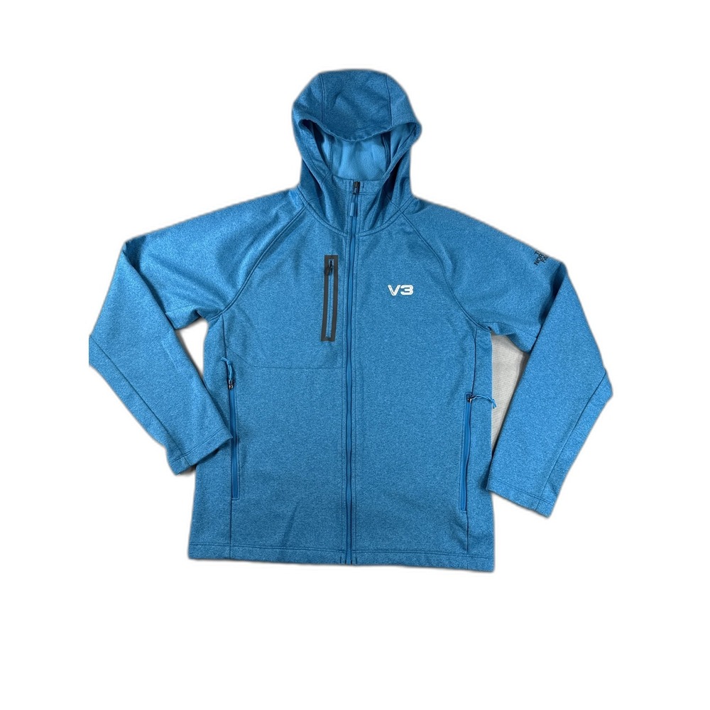 North Face Full‎ Zip Hooded Jacket M Mens M/M Blue Polyester Blend Long Sleeve